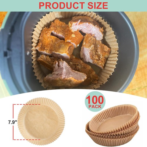 100Pcs 7.9 Inch Non Stick Air Fryer Liners Disposable Parchment Paper for Baking - Picture 7 of 7