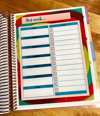 This Week Daily To Do Notes Dashboardfor use with Erin Condren Life Planner~