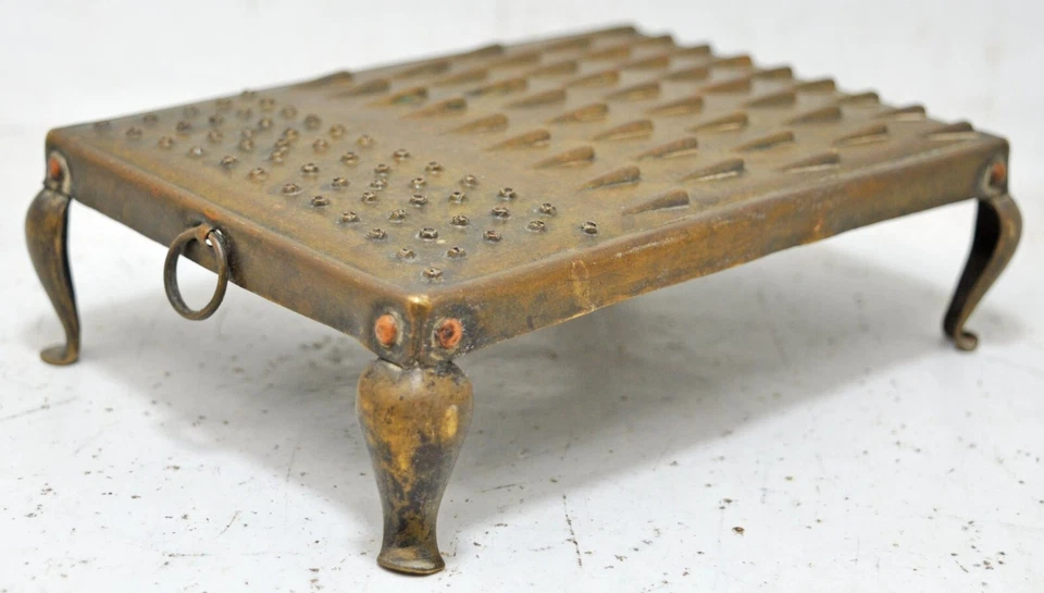 Antique Brass Kitchenware Grater Tool Original Old Hand Crafted Engraved - Image 3 of 4