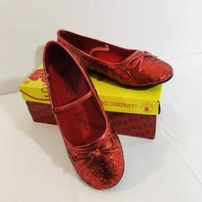 Dorothy  Wizard Of Oz Ruby Red Glitter Child Shoes Sz  XL 4-5 (9.5” Heel To Toe)