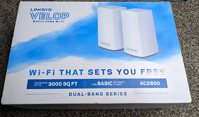 Brand New!Linksys Velop Whole Home WiFi Dual-Band AC2600 WHW0102 Up To 3000 Sqft