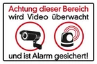 Metal sign-attention video surveillance alarm system alarm - 10x15 cm 15039