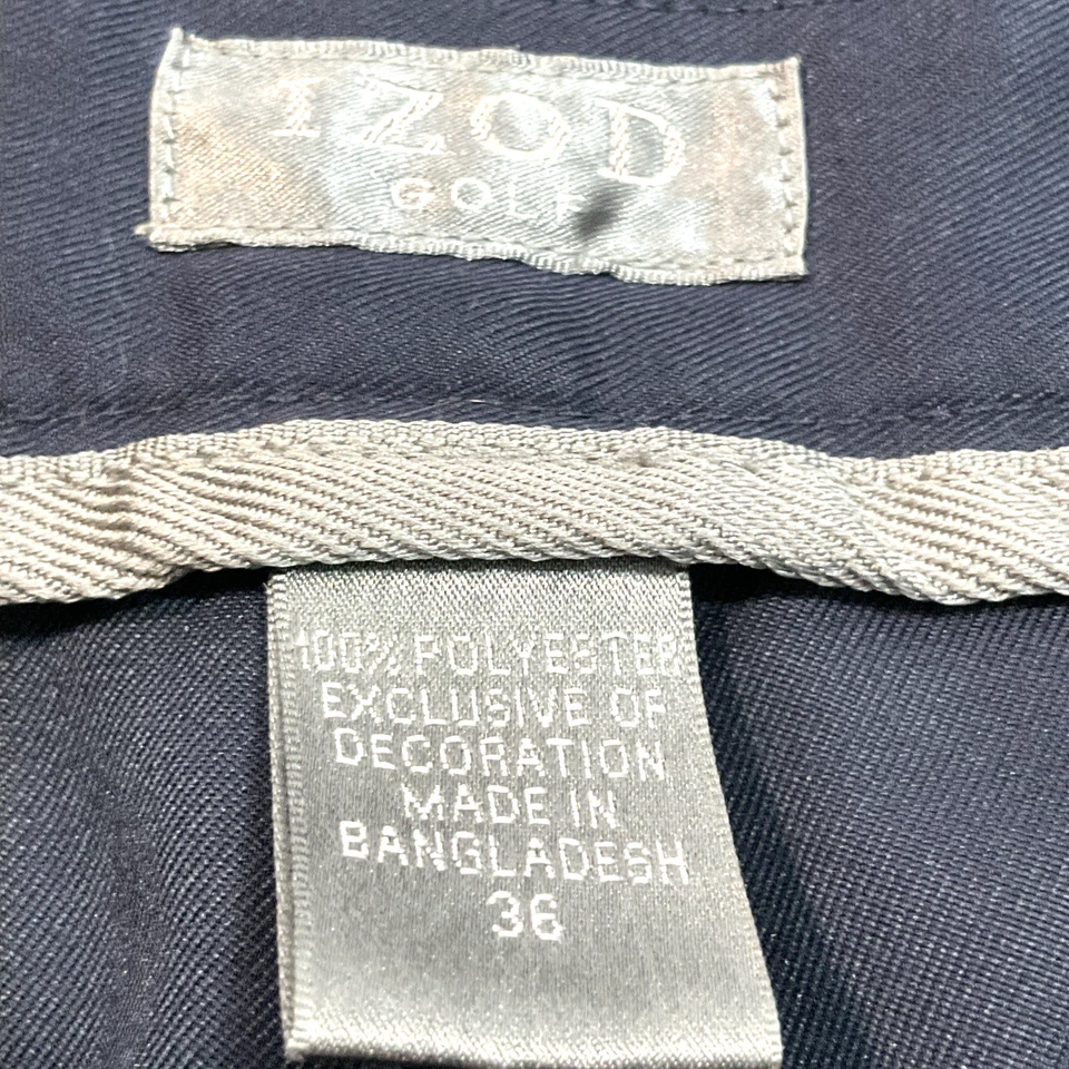 Pantalones cortos de golf IZOD para hombre 36 azul marino plisados cintura cómoda 9,5” entrepierna Foto 4 de 4