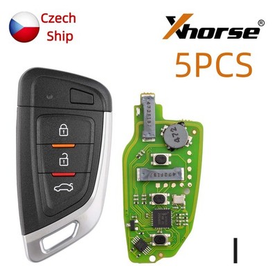 5PCS Xhorse XSKF01EN Knife Universal Smart Remote Key 3 Buttons Keyblank Inside