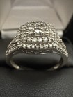 925 Sterling Silver 1/2 CTW Diamond  Square Halo Accent Ring Size 9 — photo 2