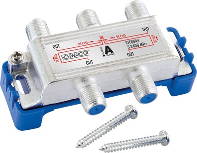 Verteiler 4fach Splitter TV Kabel Antenne Satellit Fernseh Koax HD tauglich 3D