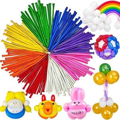 260Q Long Twisting Balloons 100 Pack Modeling Balloons Animal Party Assorted
