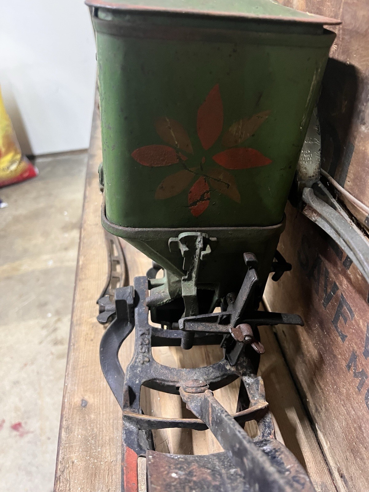 Planet Jr No.4 Seeder & Cultivator W/ Orig Wood Box, Plow, Leaf Lifter and More!