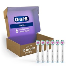 Oral-B 3D White Replacement Brush Heads for an 1 Count Pack of 6 ,