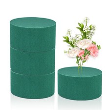 4 PCS Round Floral Foam 4.5 Inch Block Wet Dry Green Artificial Fresh Flower