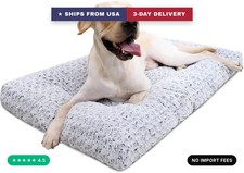 Washable Dog Bed Deluxe Plush Dog Crate Beds Comfy Kennel Pad Anti-Slip Pet Slee