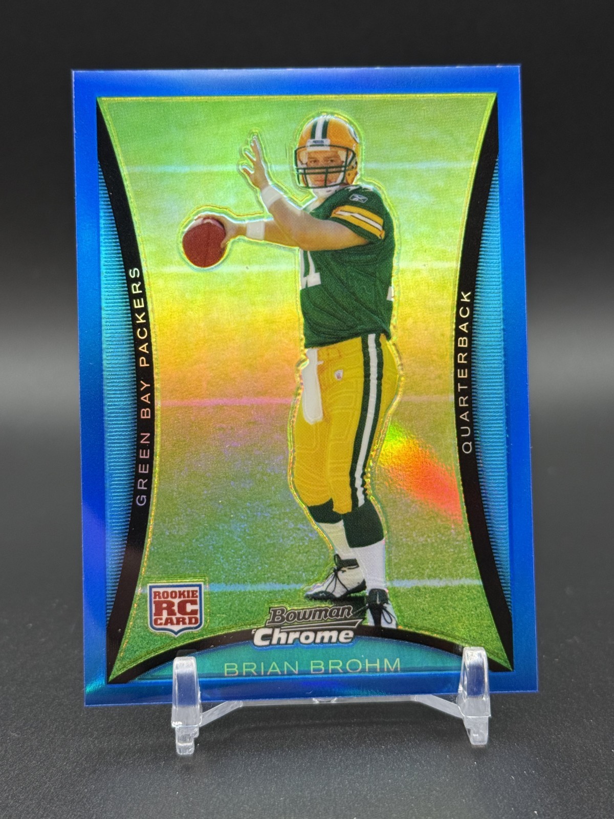 2008 Bowman Chrome BRIAN BROHM Rookie Blue Refractor /150 Packers #BC57