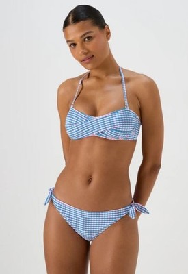 Matalan BNWT pink blue twisted bandeau  padded bikini size 14 summer holiday
