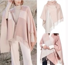 SOIA  KYO Scarfigan Scarf Cardigan with Fringe in Blush NWT