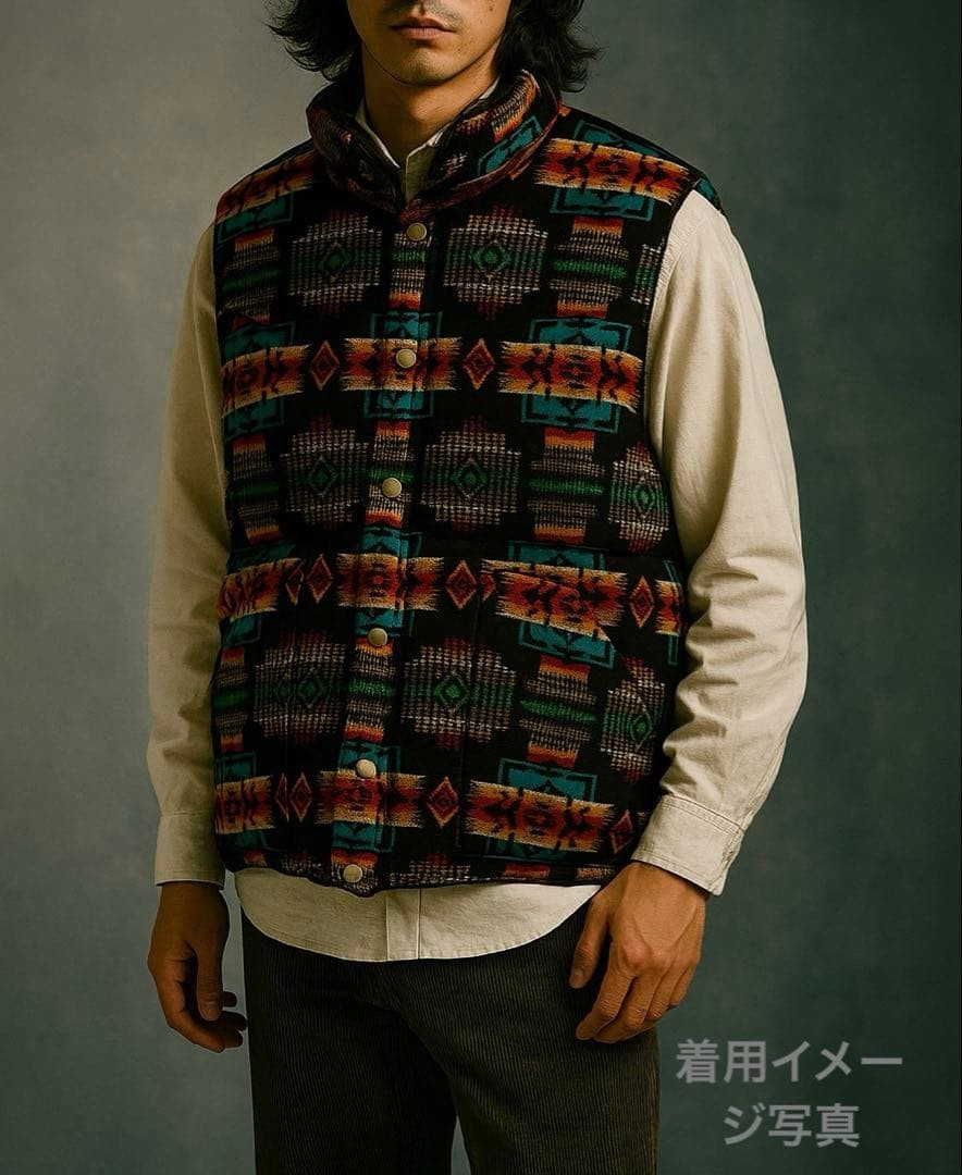 PENDLETON Geometric Pattern Sleeveless Down Vest … - image 10