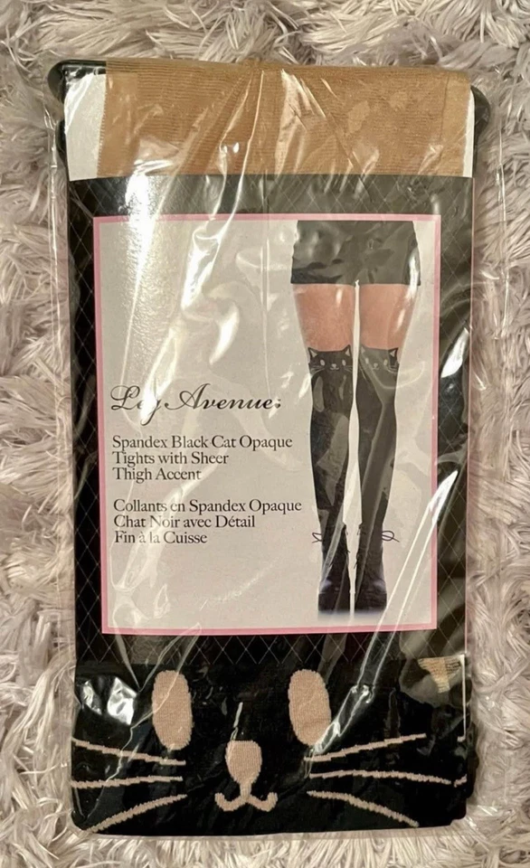 Spandex Black Cat Tight Accent Opaque Emo Leg Avenue Costume Cosplay Halloween - Image 4 of 4