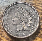 1860 Copper Nickel Indian Cent Nice Original XF Details CHRC