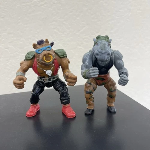 Vintage TMNT 1988 Bebop And Rocksteady Playmates Toys Action Figures