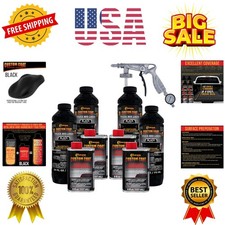 Custom Coat Black 1 Gallon Urethane Spray-on Truck Bed Liner Kit With Spray G... Custom Coat Black 1 Gallon Urethane Spray-on Truck Bed Liner Kit With Spray G...