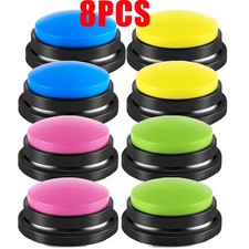 8 Pieces Recordable Answer Buzzers Button Answer Buzzers Game Show Buzzer Rec...
