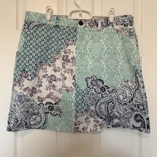 Croft & Barrow Skort Size 16 Skirt With Shorts Stretch Blue Purple White