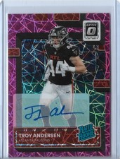 Troy Andersen 2022 Donruss Optic Pink Velocity RC Auto 3/50 Atlanta Falcons