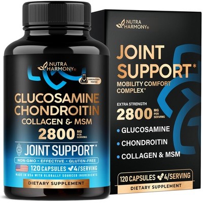 Glucosamine Chondroitin MSM Collagen 2800mg HSA Joint Support Supplement