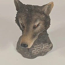 Resin Wolf Figurine Statue/Sculpture "Looking into the eyes of a wolf....."