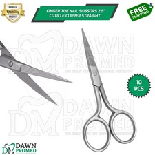 10 Finger Toe Nail Scissors Cuticle Clipper Straight Silk Wrap Scissor German Gr