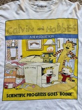 Calvin and Hobbes Cartoon 90s Short Sleeve T Shirt Remake tee NH26517