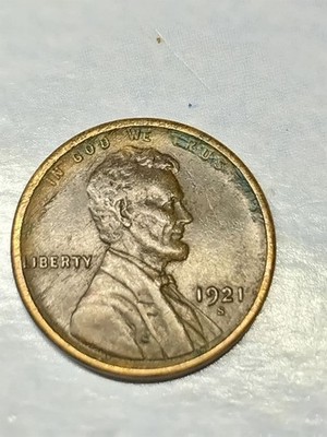1921 S Lincoln Wheat Penny Error Coin Woody Lamination Crack Vintage US Coin