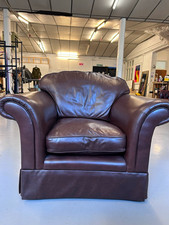Laura Ashley Home Chichester Brown Leather Armchair Traditional 1 Seater