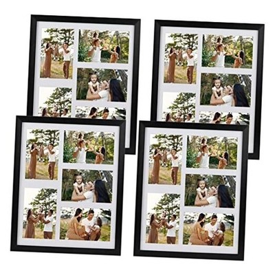  5 Openings 4x6 Picture Frame Collage 4 Pack, 5 Slot 4x6 inch 4 Pack Black