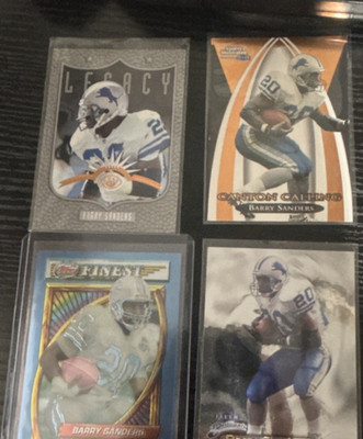 Topps Barry Sanders Detroit Lions 4 Card Lot NFL Finest Legacy Canton Calling
