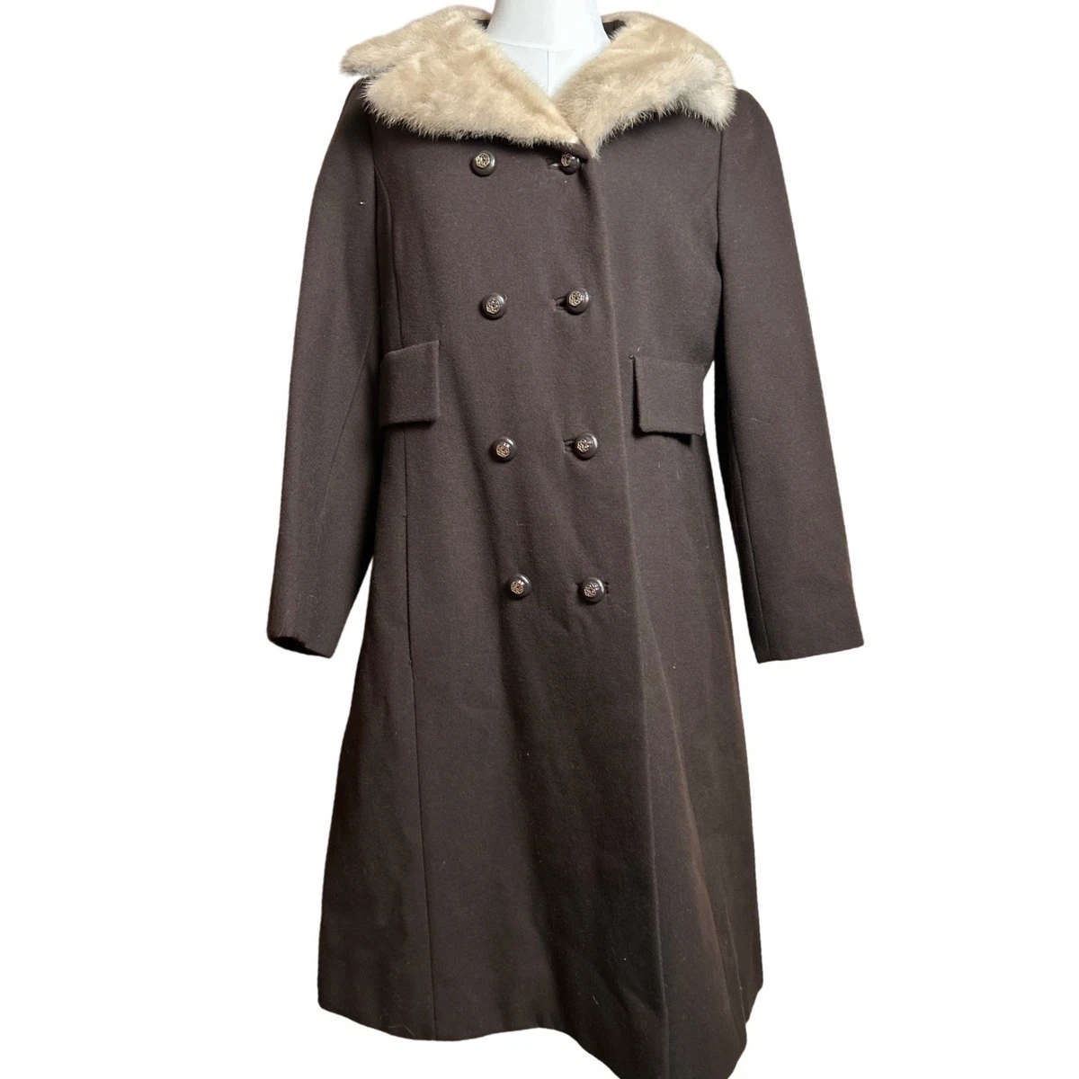 Faux Fur Coat 100% Wool Vintage Coats, Jackets & Vests for Women