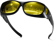 DUCO Night Vision Driving Glasses Fit over Glasses for Men and Women anti Glare