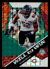 2020 Panini Mosaic #WW10 Khalil Mack Will to Win Prizm Green Chicago Bears