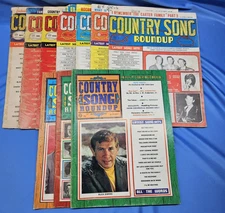 Lot of 10 1960's Country Song Roundup Magazines Elvis Buck Owens Loretta Lynn