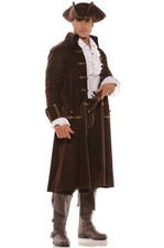 Brand New Deluxe Captain Barrett Pirate Men Adult Costume