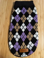Dr Marty Argyle Doggy Sweater Short Sleeve Medium Dog Size Small Purple S