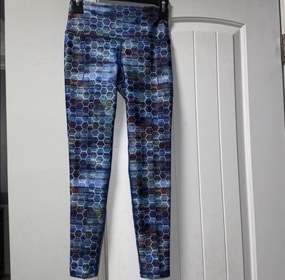 DSG Blue hexagon Pattern Leggings Small