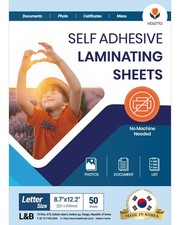 Self Adhesive Laminating Sheets 12.3x17.1 inch, 50 Pack, 4mil Thickness, No-M...