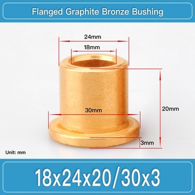 18x24x20/30x3mm Oilite Bronze Flanged Bushing Bearing 2pcs