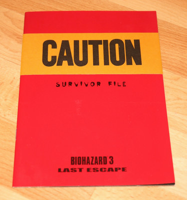 Resident Evil Biohazard 3 Last Escape Survivor File Promo very Rare Book Booklet