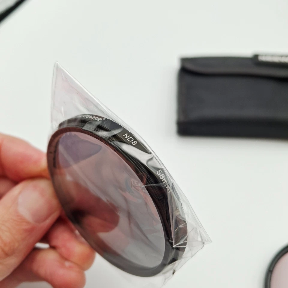 Neewer 58MM Lens Filter Set of 3 + Carrying Case, ND 2, 4 & 8. *VGC*. (refB.O) - Image 3 of 4