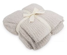 NEW 165 Barefoot Dreams CozyChic Ribbed Throw Blanket Almond 54  X 72  