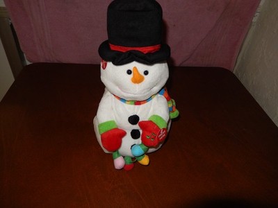 Cuddle Barn Christmas Snowman Plush Earmuffs Top Hat Non Working Display 2016