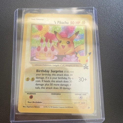 Pokemon Card: Wizards Black Star Promo Holo: Birthday Pikachu 24
