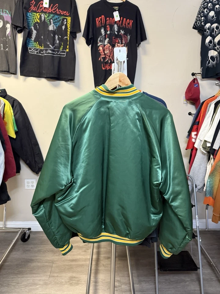 Chaqueta de béisbol satinada vintage de los 90 MLB Chalk Line Oakland Athletics talla XL Foto 3 de 4