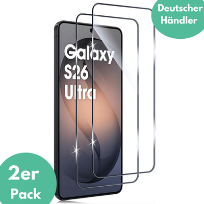 2X Schutzglas für Samsung Galaxy S26 Ultra Plus Display Panzerfolie Full Screen